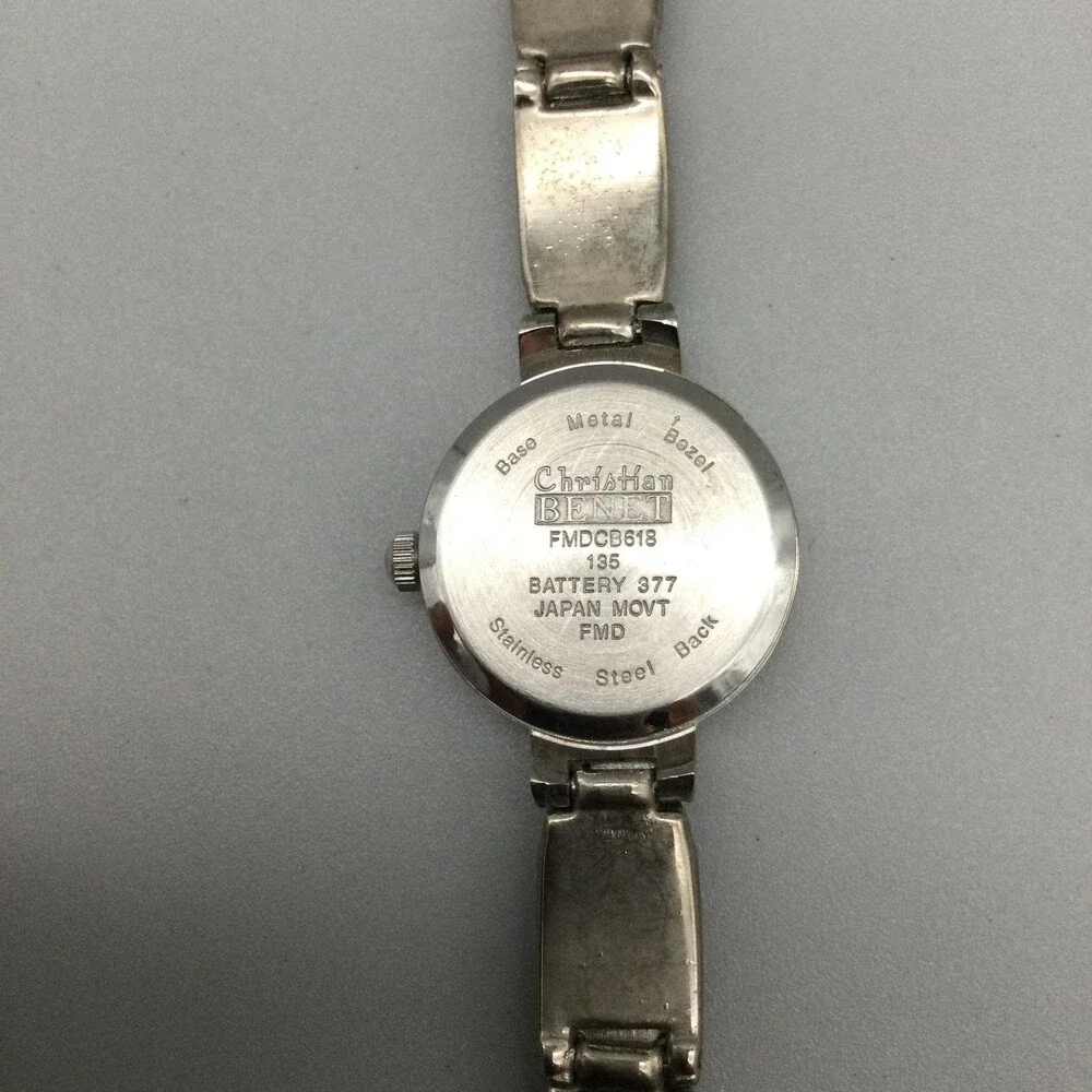 Christian Benet Womens Watch 21mm Silver Tone Blue Crystals FMDCB618 7.5